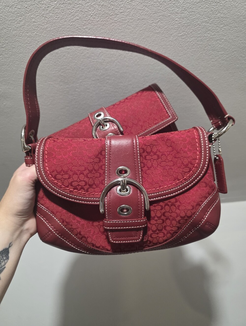Red COACH Soho + Matching Wallet